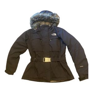 North Face Hyvent Waterproof Hooded Jacket Goose Down Fill Sz M Black